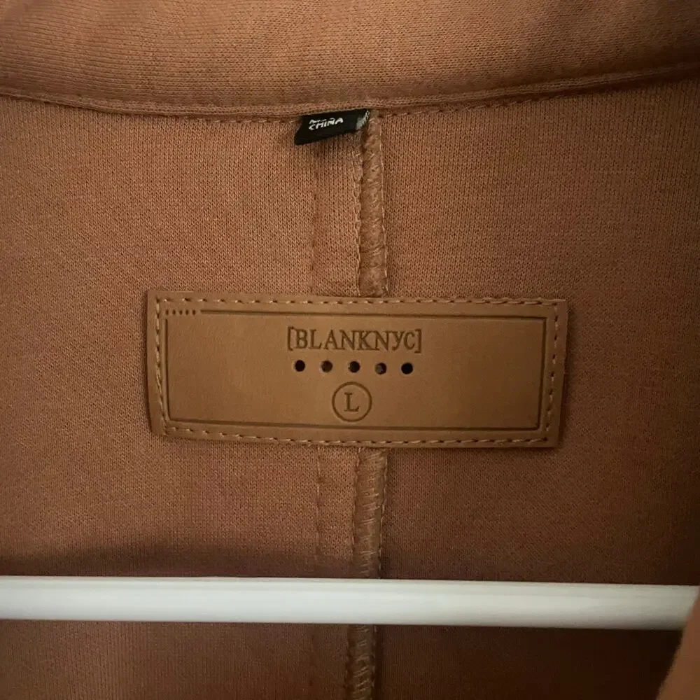 Blank NYC womens "Let's Get Lost" Fleece Blend Shacket, Large, Brown, A61 - Picture 6 of 13